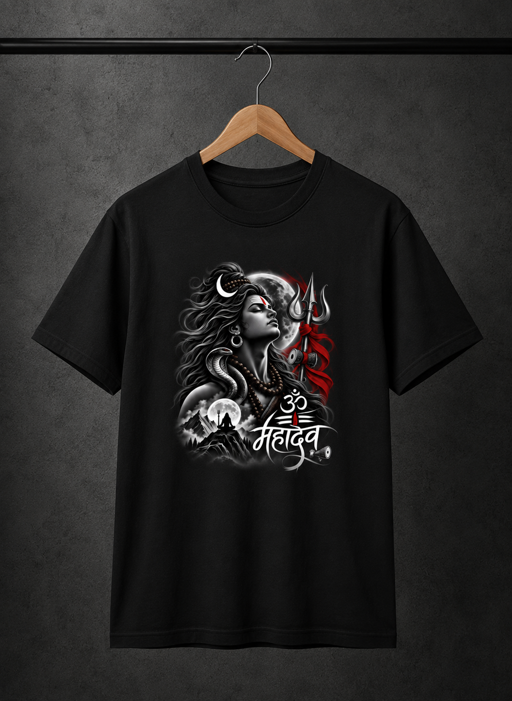 God shiv Premium Black T-shirt