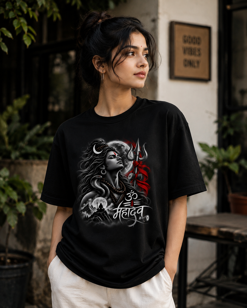 God shiv Premium Black T-shirt
