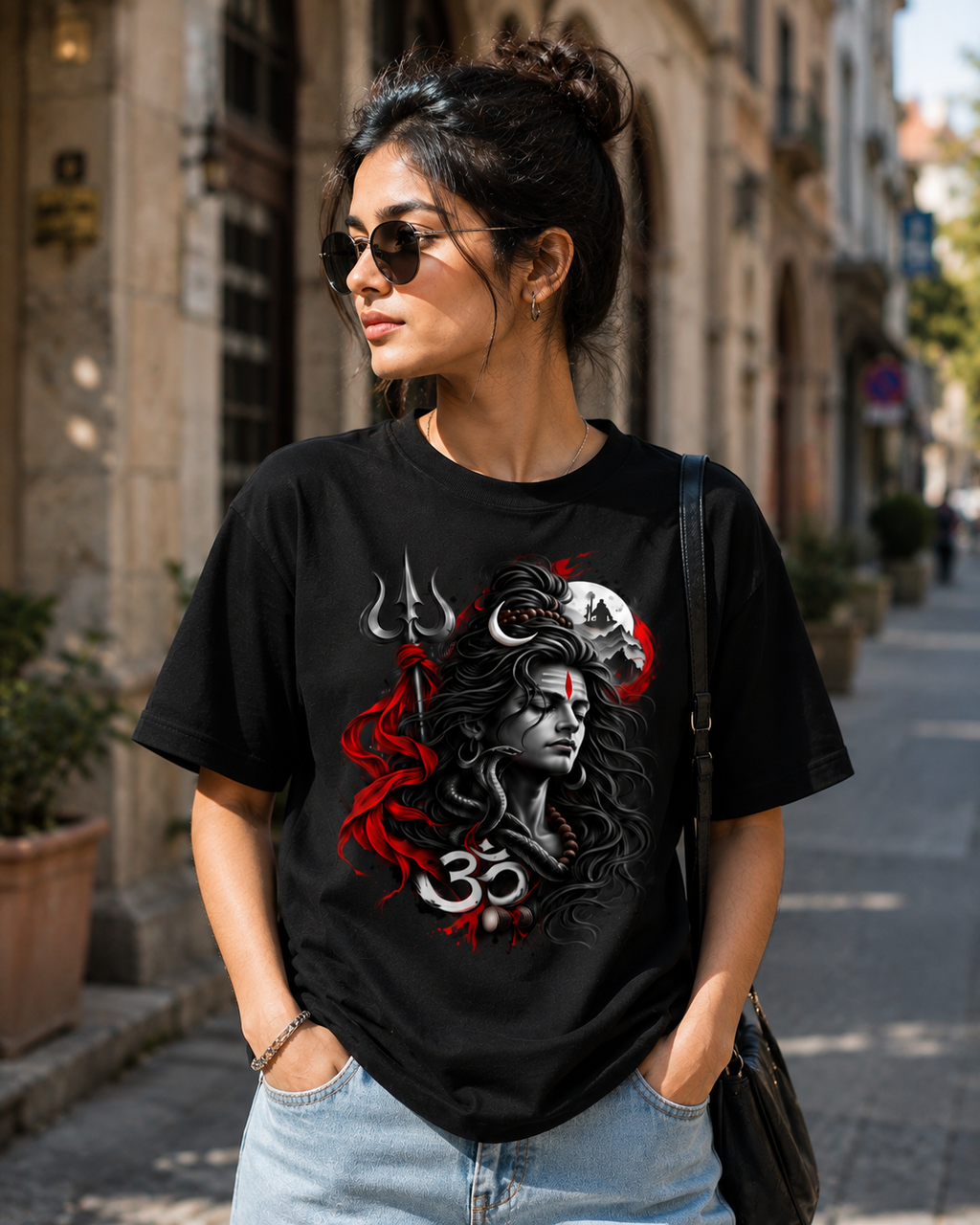 Mahadev Premium Black Crew T-Shirt
