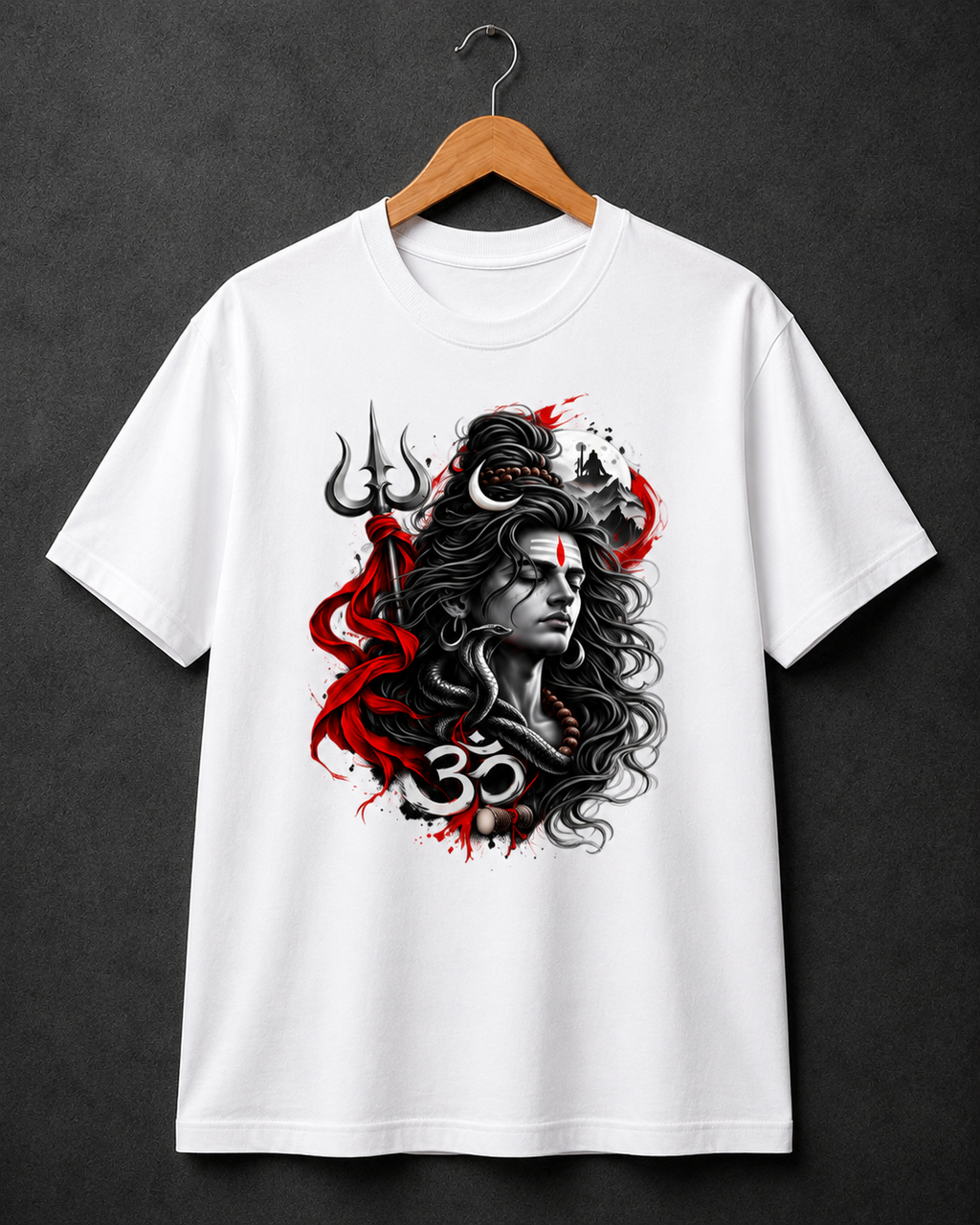 Mahadev Premium White Crew T-Shirt