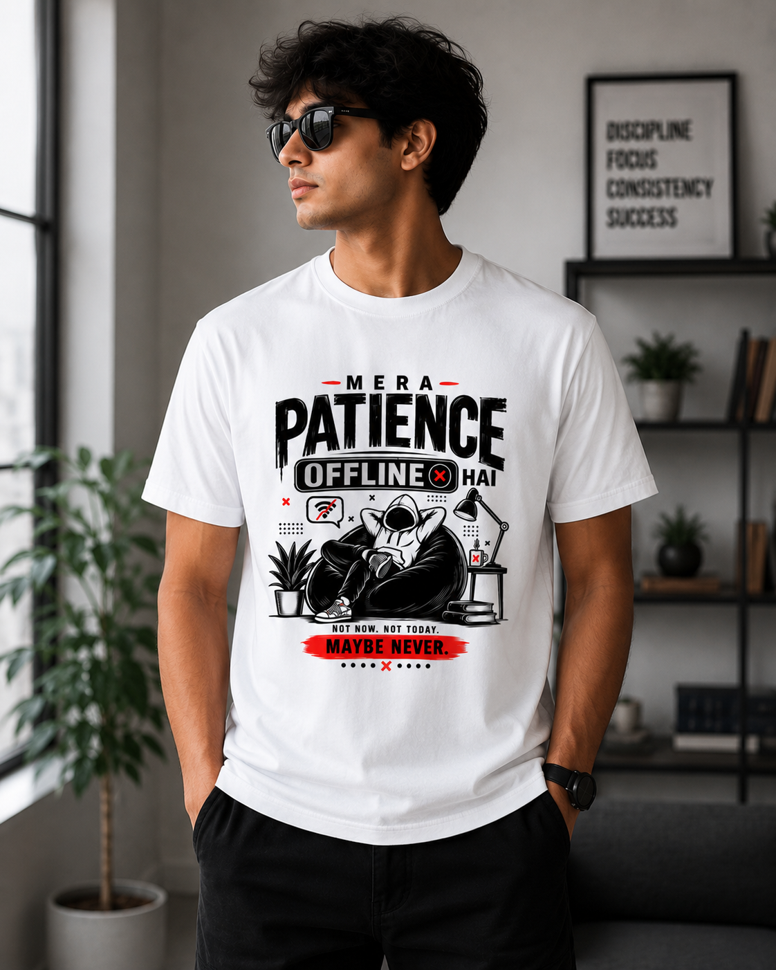 Mera Patience Offline Hai T-shirt Front Design