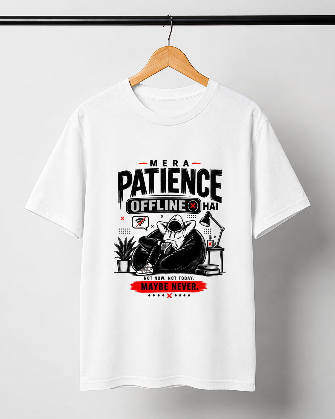 Mera Patience Offline Hai T-shirt Front Design